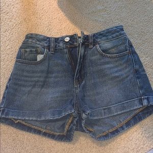 Pacsun dark blue denim mom shorts